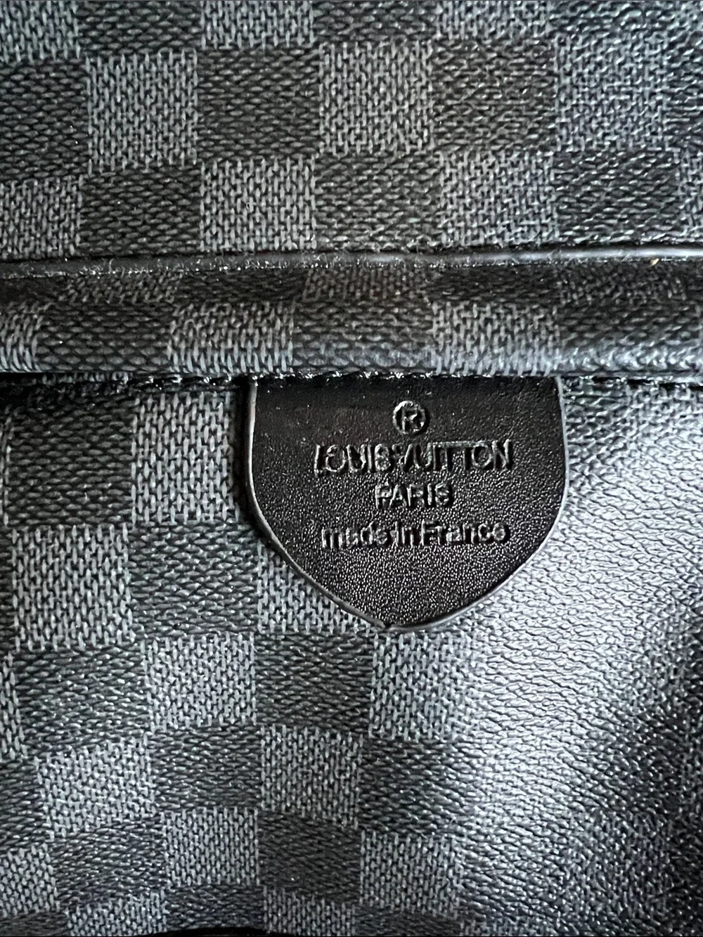 Louis Vuitton Black Checkered Mini Backpack with Gold Hardware